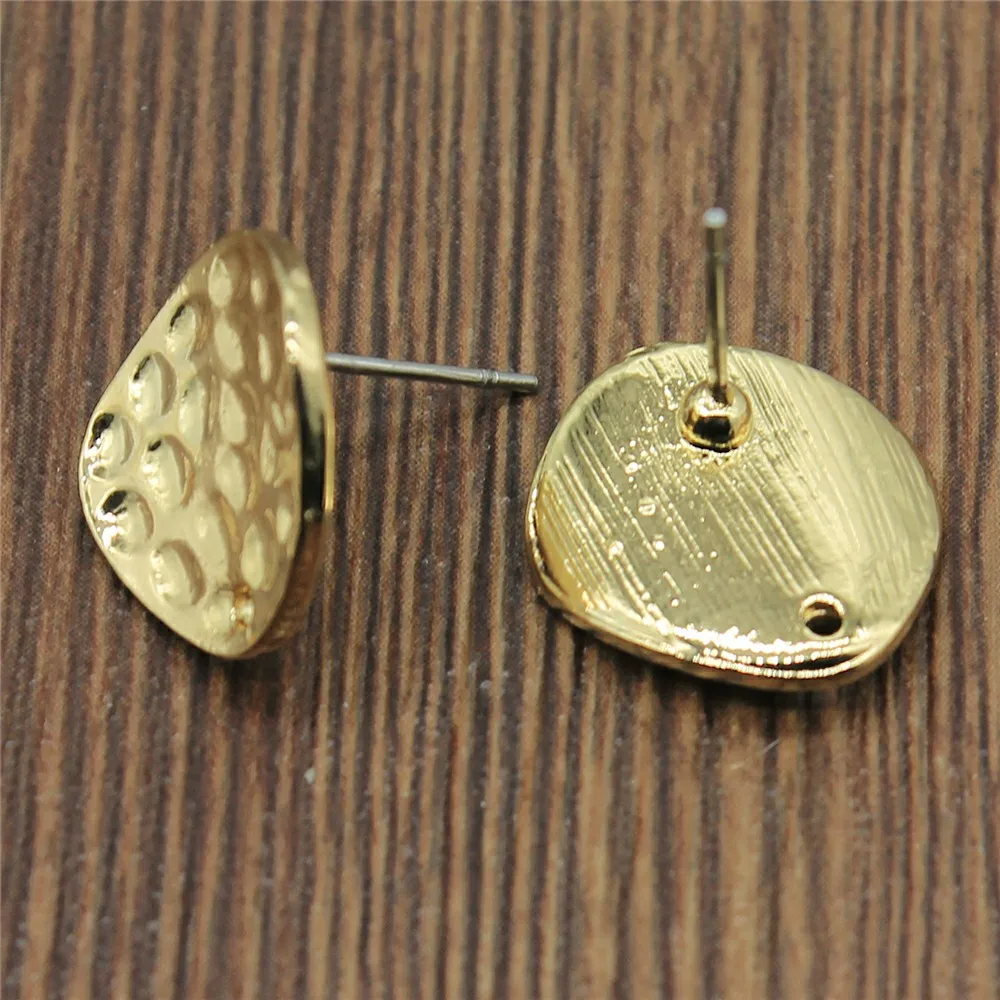 10pcs Ear Stud Jewelry Findings Earrings Making Accessories Golden Color Distorted Earrings Base Connectors Earring Making