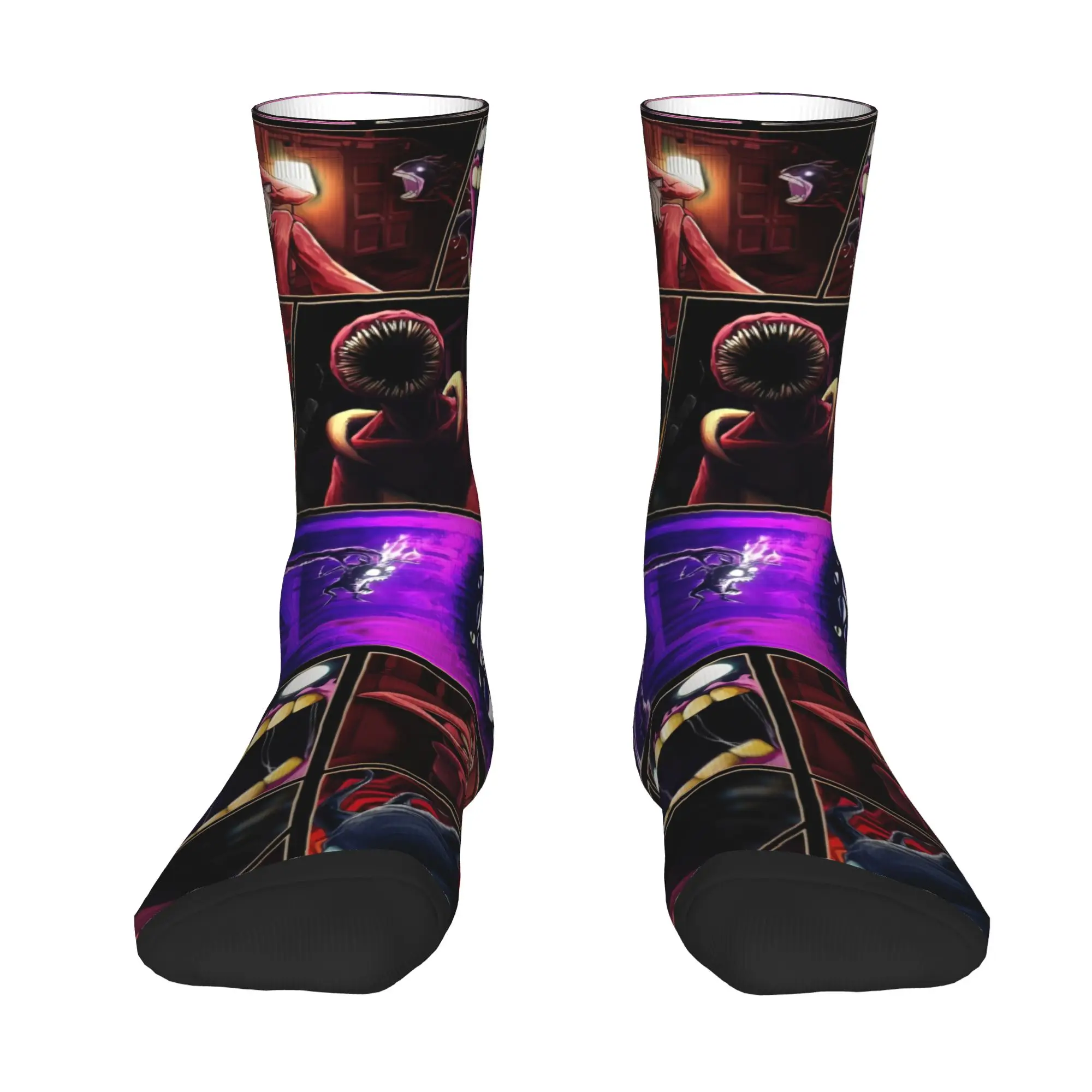 Cartoon D-Doors Anime Game  Men's Crew Socks Unisex Fun 3D Print  Dress Socks