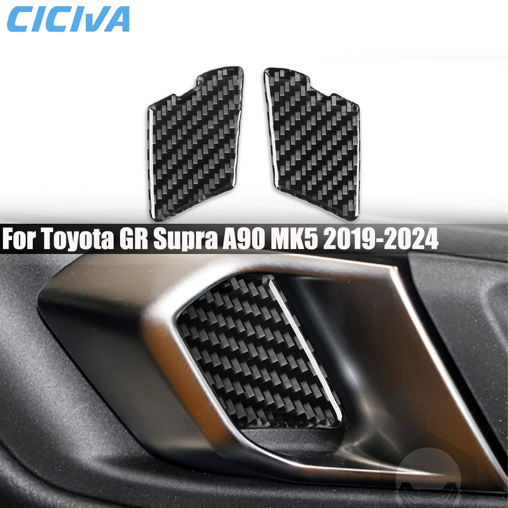 

Carbon Fiber Car Accessories Door Handle Bowl Panel Interior Cover Modified Trim Sticker For Toyota GR Supra A90 MK5 2019-2024