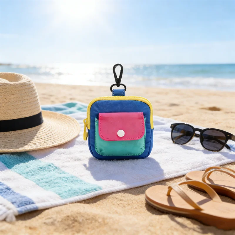 

Контрастные по цвету наушники и кошелек для монет ​ Портативный кошелек на молнии с брелоком, прочный и стильный аксессуар для повседневного использования, милый подарок