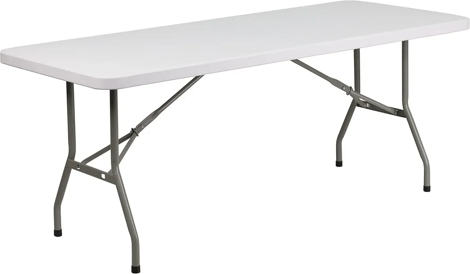 Elon 6' Rectangular All-Occasion Plastic Folding Event Table, Foldable Portable Banquet Table for Indoor/Outdoor Events, White