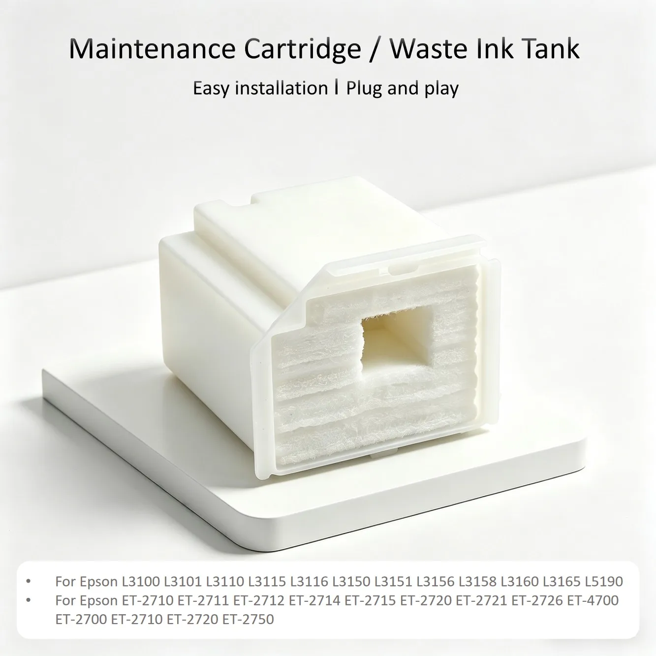 Tanque de tinta de mantenimiento para Epson ET-2821 ET-2826 ET-2811 ET-2812 ET-2820 ET-2814 ET-2800 ET-2825 ET-2830 ET-2803 ET-2710 ET-2714