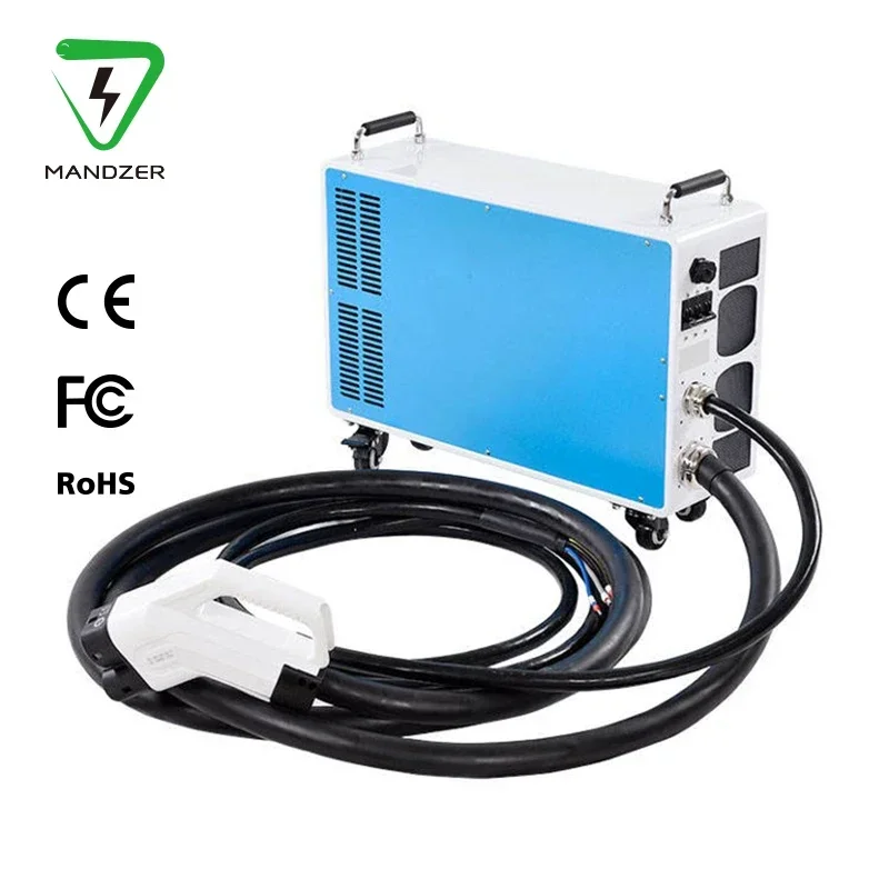 DC Movable CCS Charger Connector Electric Car Screen Display 380V 15KW DC 30KW J1772 Portable Solar Charging Station