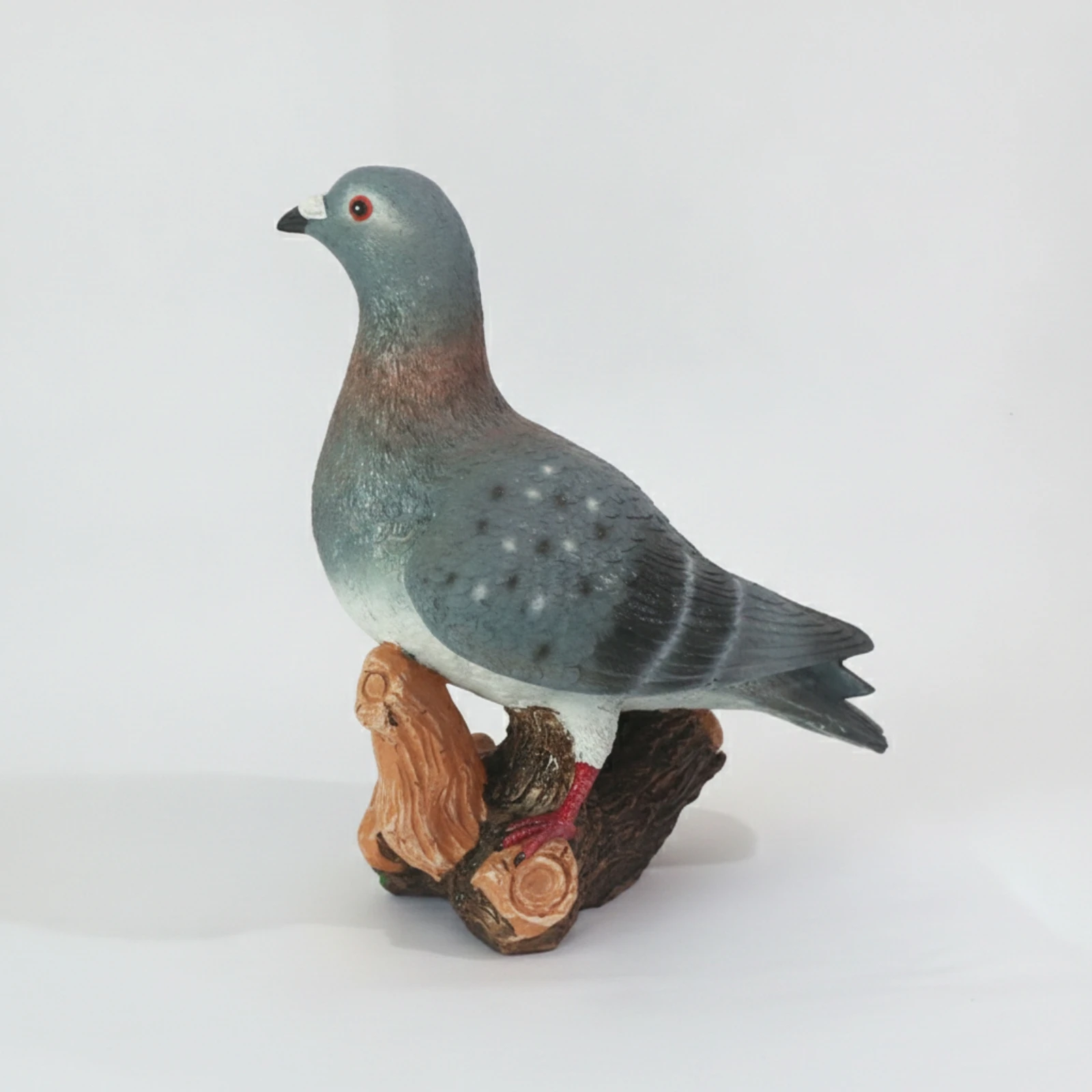 Pigeon Statue with Branch Base Lifelike Pigeon Figurine Mini Resin Pigeons Decorative Bird Statue Natural for Gardeners, Garden