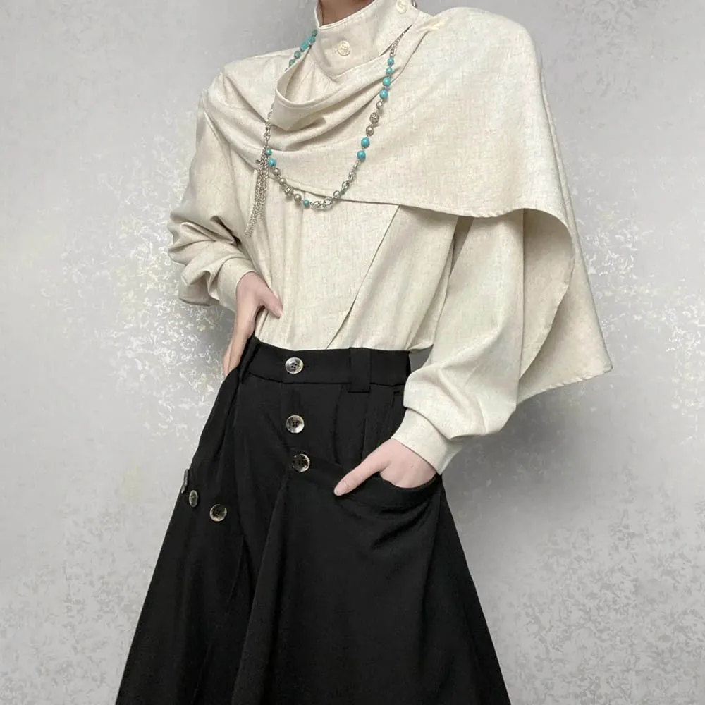 

Y2k Shirt Irregular Stitching Shirt Genderless Streetwear Fashion Personality Outdoor Niche Versatile Long-Sleeved Top Unisex