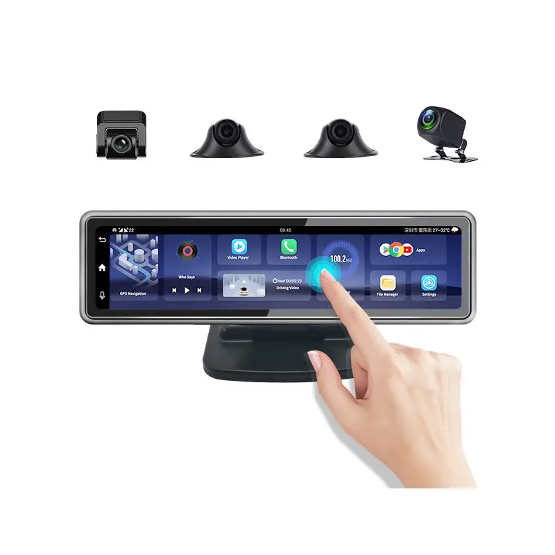 Upgraded versionAndroid 10.0 4 Channel 4G Car 360 Degree   System Mirror Dash Cam with GPS Navigation HD 720P Video Recorde