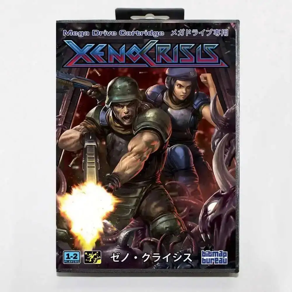 Cartão de Jogo Xeno Crisis em Promoção com Caixa JP 16bit MD para Sega Mega Drive/Genesis