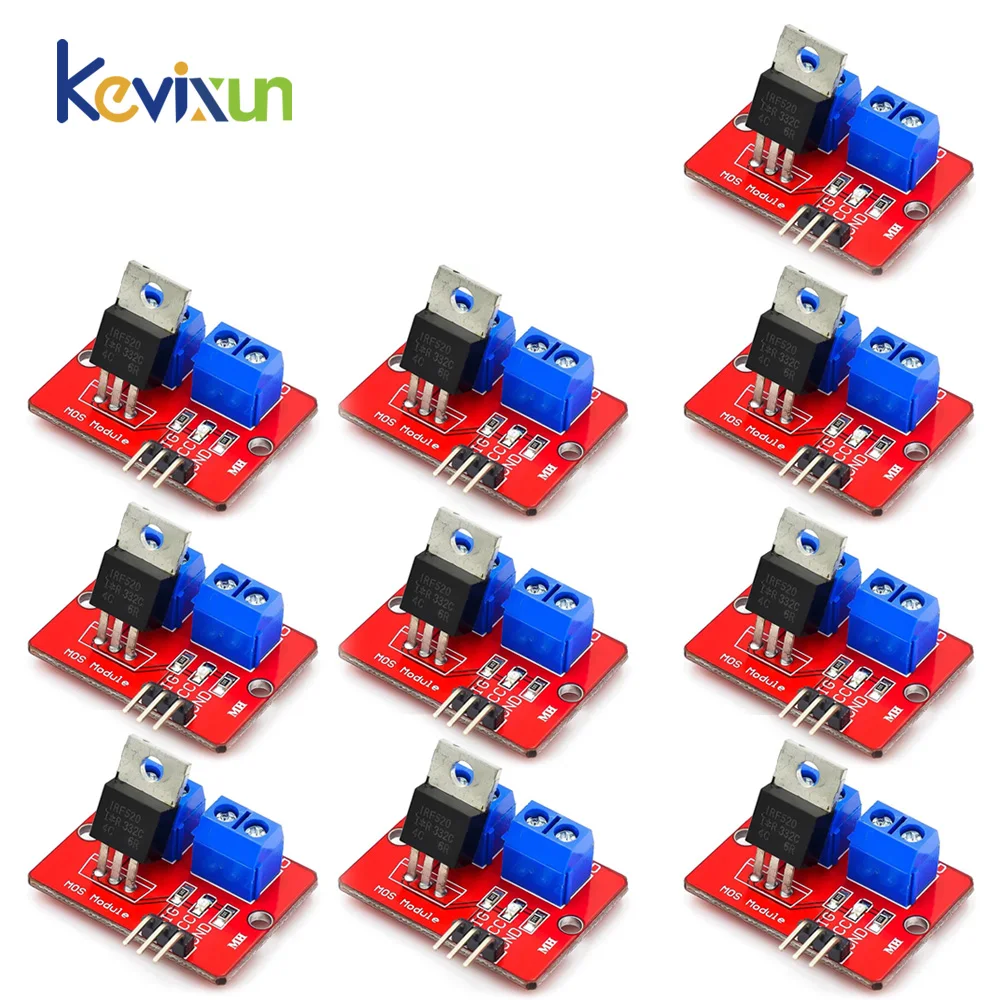 10pcs IRF520 MOS Driver Module PWM Dimmer 0-24V Top Mosfet Button IRF 520 For Arduino MCU ARM Raspberry pi