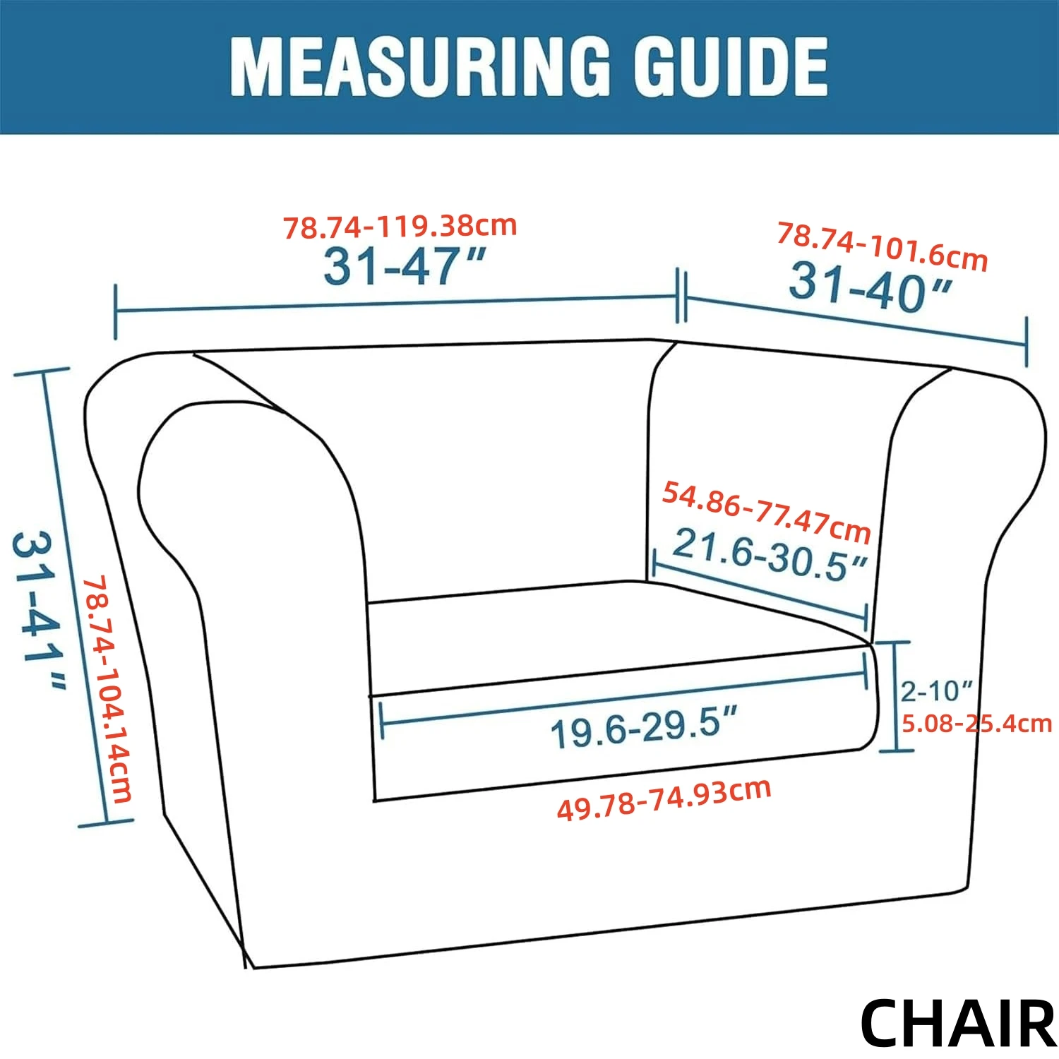 Stretch Chesterfield Couch Cover with Separate Cushion Covers for Living Room Non-Slip Sofa Slipcover