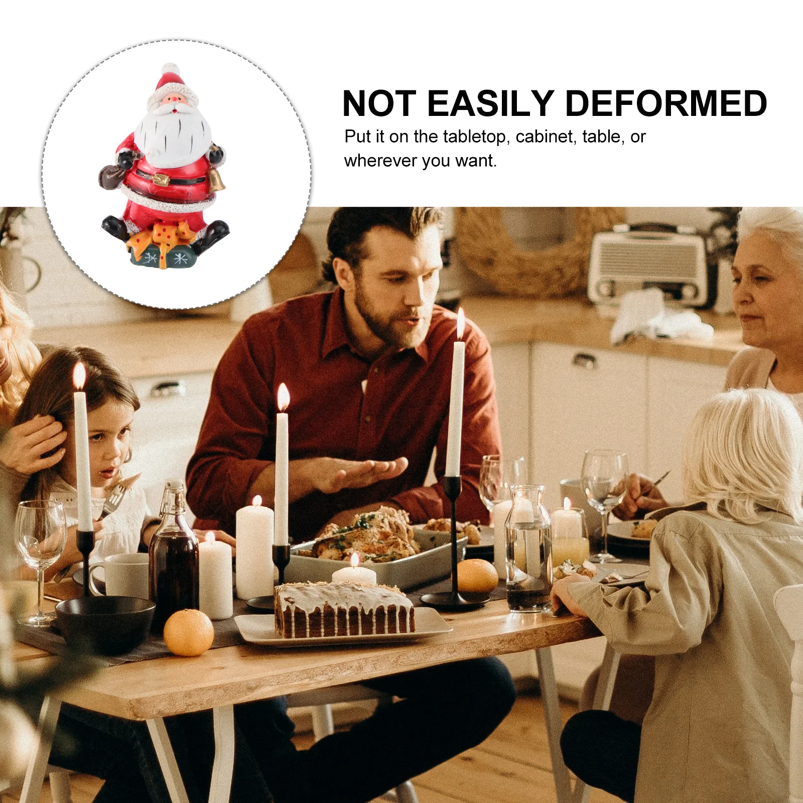 

1Pcs Desktop Ornament Resin Santa Claus Christmas Decoration Festive Home Decor Holiday Scene Kids Gift Surprise Setup