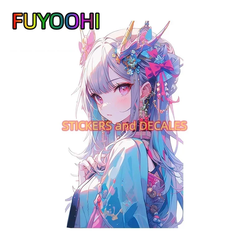 FUYOOHI Play Stickers Anime Fanart Girl Creative Decal Scratch Proof Surfboard Laptop Decor Sunscreen Accessories Sticker