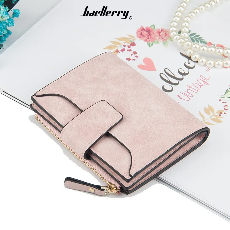 Cartera de cuero corta de lujo para mujer, monedero, tarjetero, Clip de dinero, carteras femeninas pequeñas