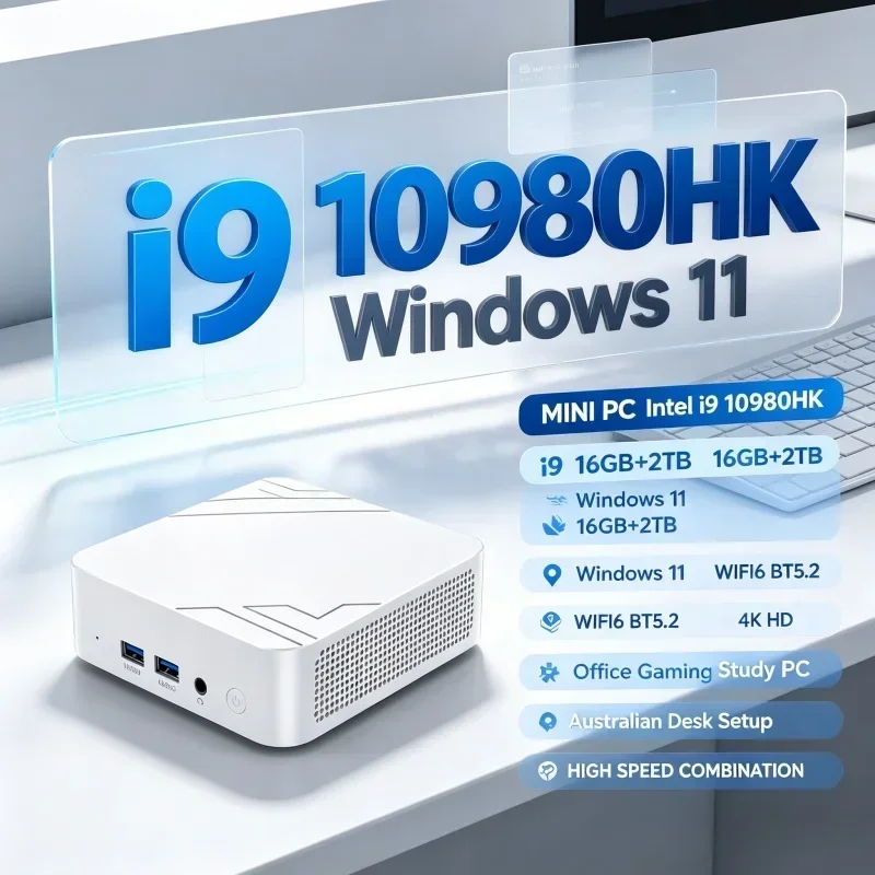 All‑in‑one Multicolor Mini PC Intel I9‑10980HK Windows11 16GB RAM 1‑2TB SSD WiFi6 BT5.2 Mini Host For Home Daily Work Office