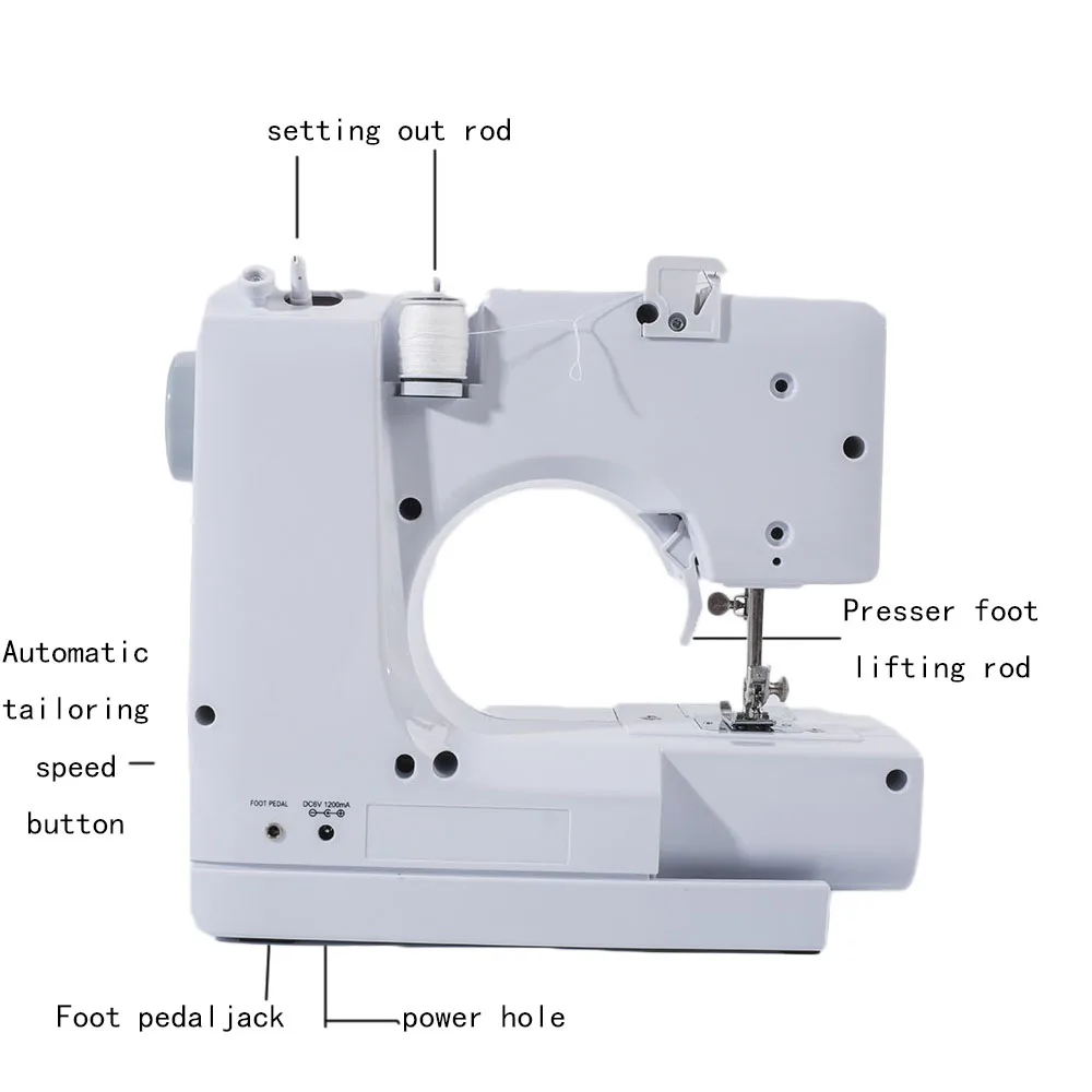 Imagem -04 - Máquina de Costura Doméstica Totalmente Automática Pequena Mini Multifuncional Elétrica Máquina de Costura Portátil com Lockin