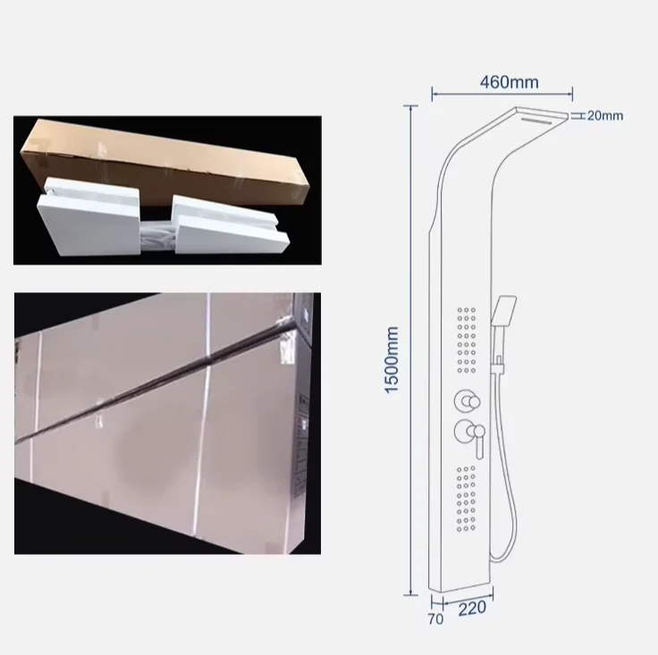 304 Stainless Steel Bathroom Waterproof Shower Flush Wall Panel with Shower Panel Wall Kit