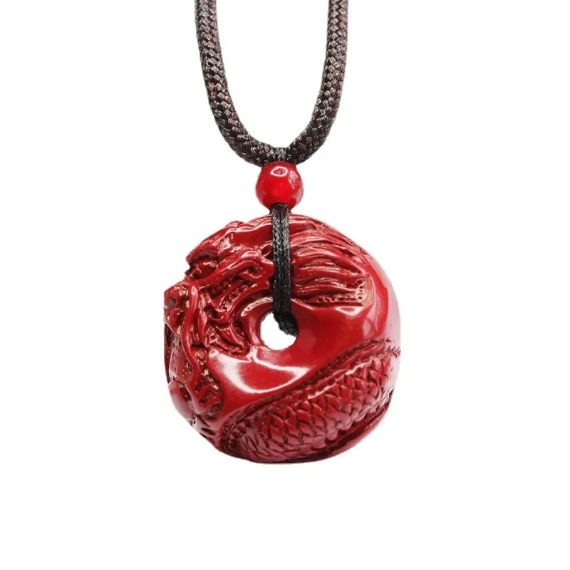 

Cinnabar Dragon Pendant Accessories Talismans Men Energy Necklace Natural Jewelry Amulet Gift Man Gifts for Women Vintage