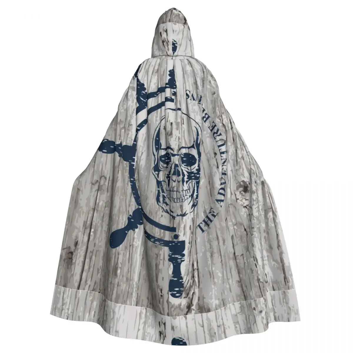 Nautical Marine Anchor Hooded  Polyester Unisex Witch Cape Costume Accessory