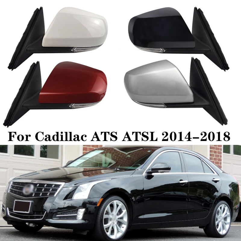 LED Car Rear View Mirror Assy For Cadillac ATS ATSL 2014-2018 Auto Turn Signal Light Side Heated Mirrors Cover Cap Glass Lens