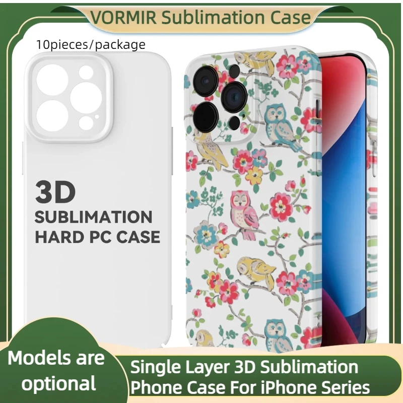 

10pcs Single Layer 3D Sublimation Phone Cases Thermal Transfer Luxury PC Hard Back Blanks Cell Cover For iPhone 17 16 15 14 pro