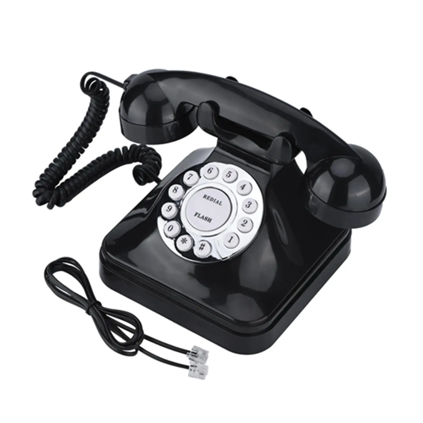 Vintage Antique Landline Telephone with Big Button Dial for home Office Desk - Skid Proof Pedestal