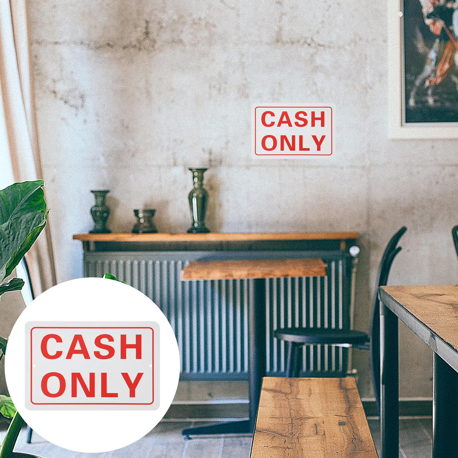 

Sign for Business PVC Cashier Sign No Credit Card Accepted Retail Store Office Outdoor Use Lightweight Easy