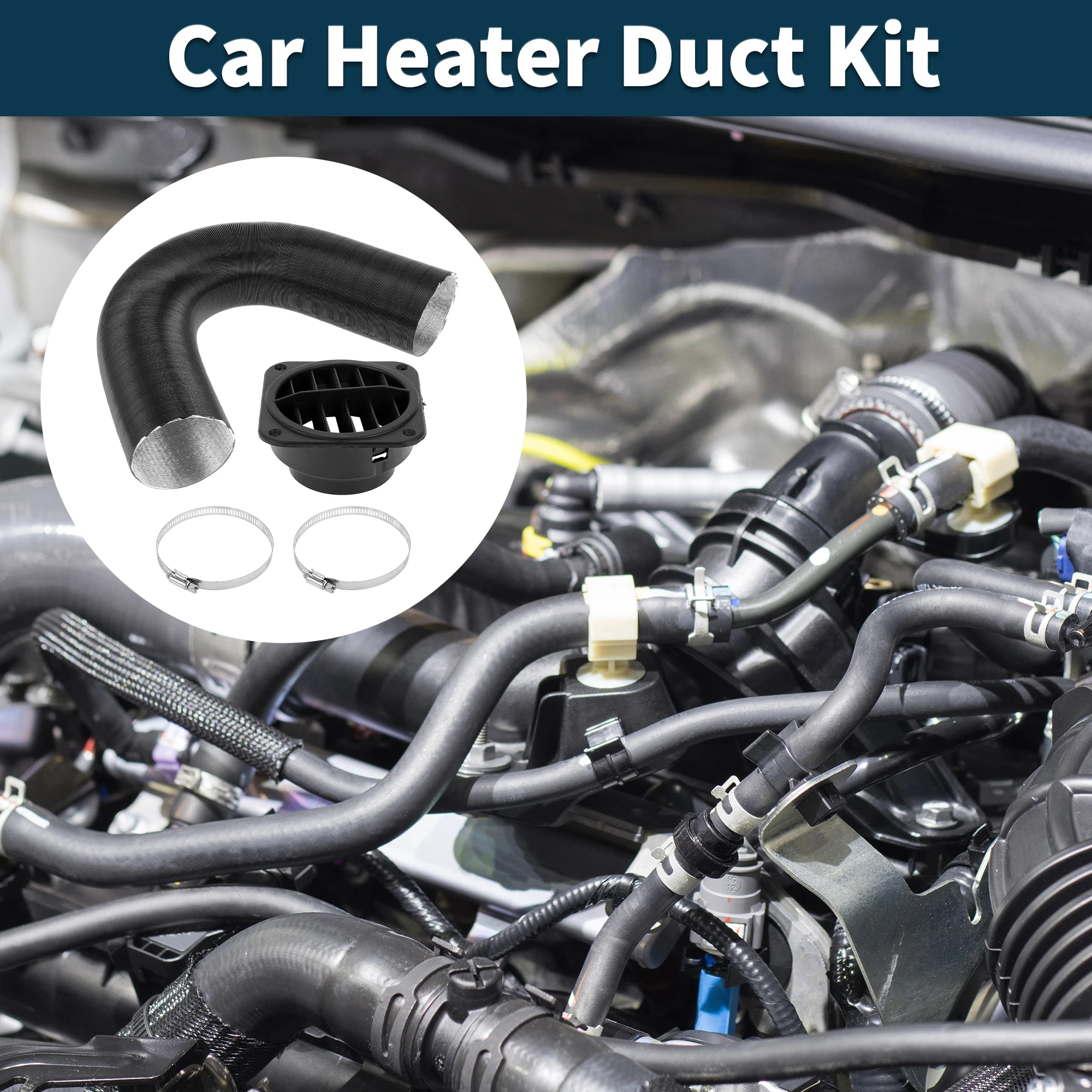 

UXCELL Car Heater Duct Kit 75mm ID 100cm Max L with 1Pcs Heater Pipe