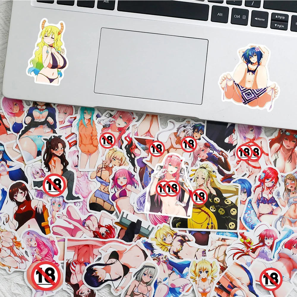 10/30/100 buah Anime dewasa seksi gadis Hentai Waifu stiker dekorasi DIY telepon botol air Notebook kartun stiker grafiti