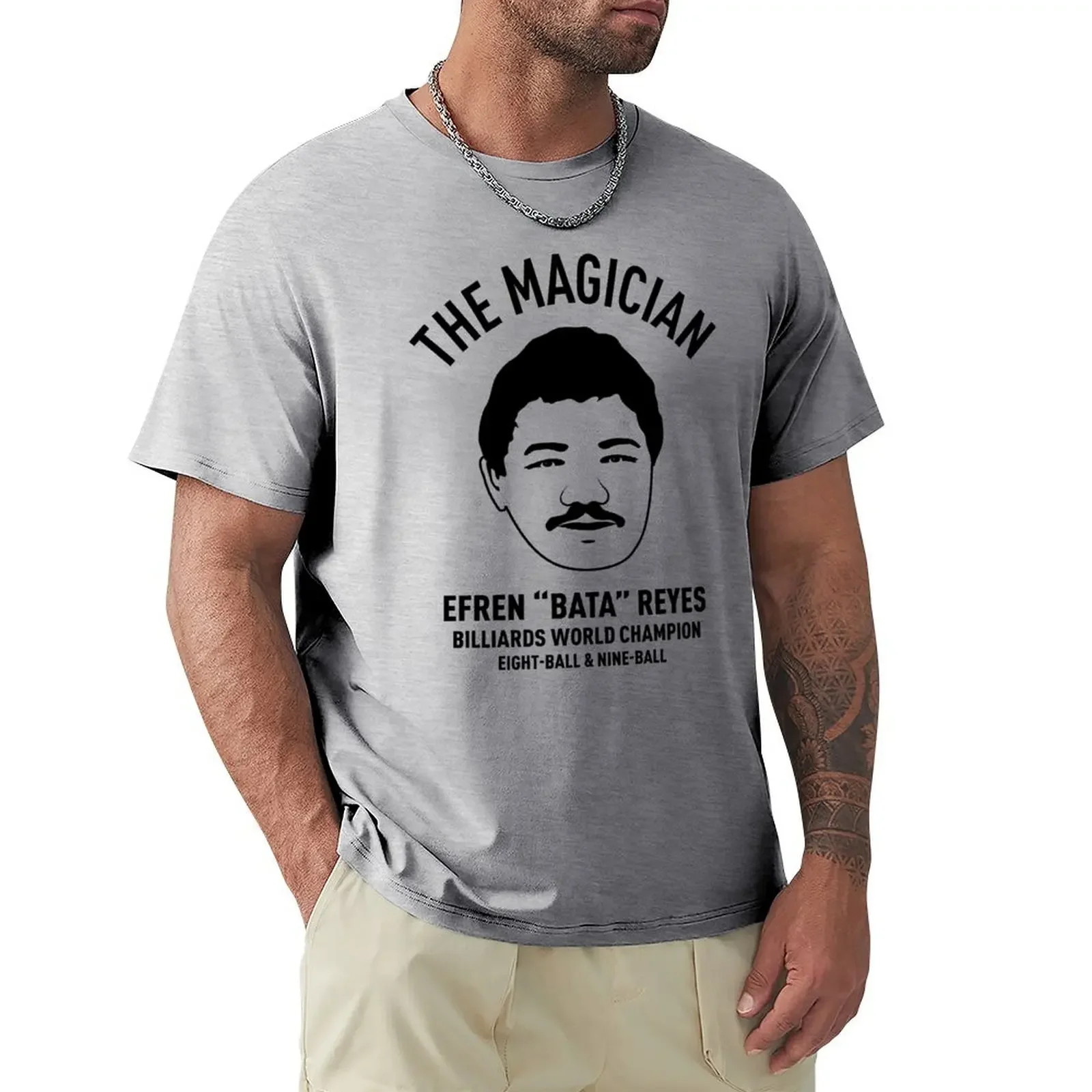 The Magician, Efren Battaa Reyes, Pool / Billiards Worlldd Champioonn T-Shirt oversized heavyweights big and t shirts for men