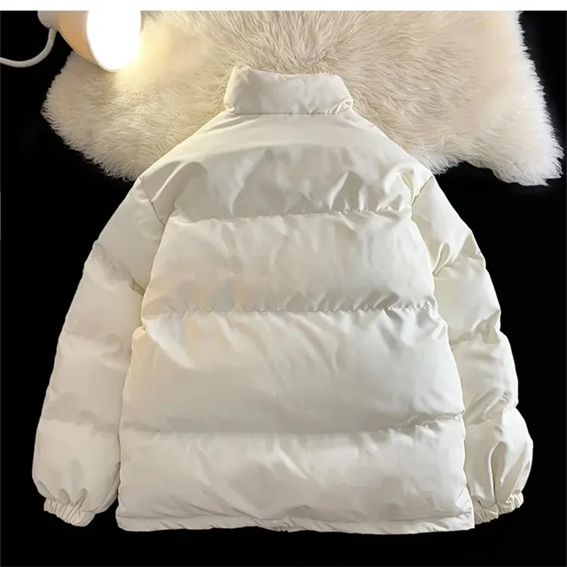 Winter Cotton-padded Girls 2024 New Junior High School Students Lambswool Plus Velvet Padded Two Sides Wear Cotton-padded Coat