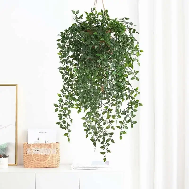 

85CM Artificial Green Plants Hanging Mandala Vines Potted Trailing Plant Fake Flowers Vine Home Garden Wall Party Decoration