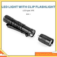 【Great Sale】Flashlight Pen Torch Super Small Mini AAA XPE-R3 LED Lamp Belt Clip Light Pocket Torch With Holster