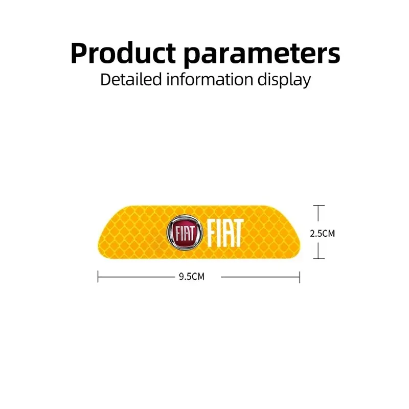 4Pcs Car Door Reflective Sticker Safety Warning Anti-collision Decal For Fiat Abarth 500 Panda 500X Tipo Egea 600 Uno Palio Punt