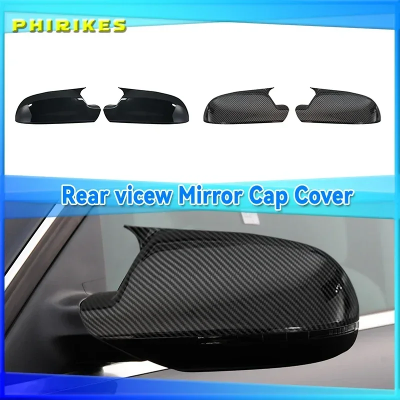 Left Right Gloss Bright Black Rearview Wing Mirror Cover Cap For Audi A4 B8.5 S4 2011-2016 A3 8P A5 S5 2010-2016