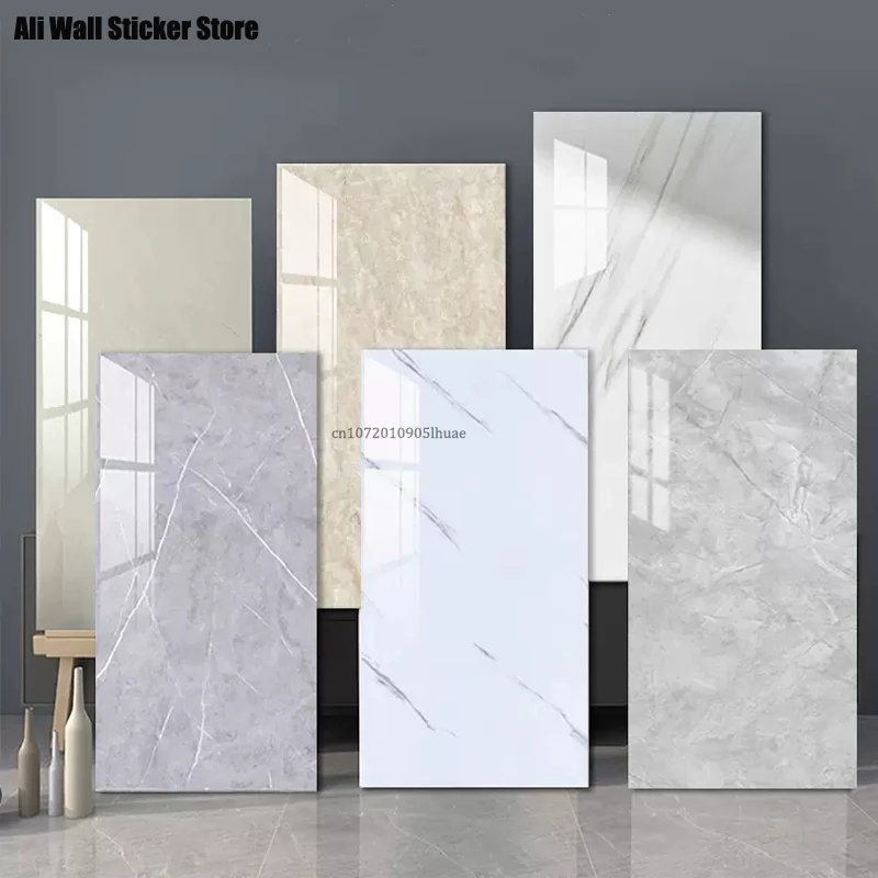 

Self Adhesive Marble Wallpaper Waterproof Floor Sticker Bathroom Living Room TV Background Renovation Wall Ground Decor