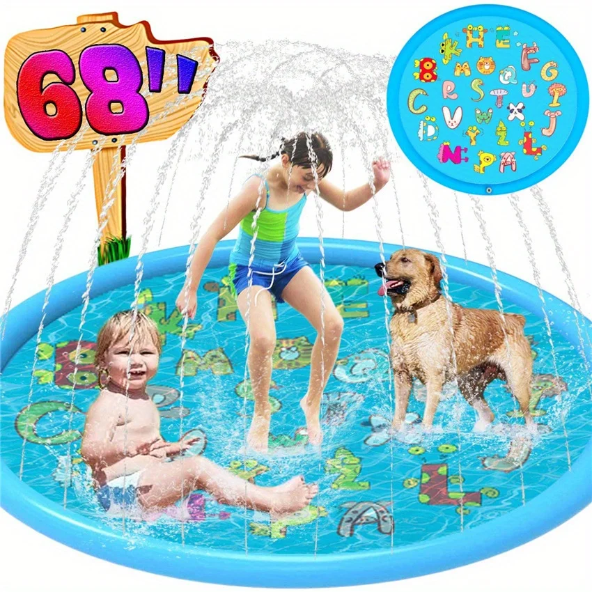 

68-Inch water spray pad, water pad for boys and girls, outside splash pad, yard sprinkler PVC spot
