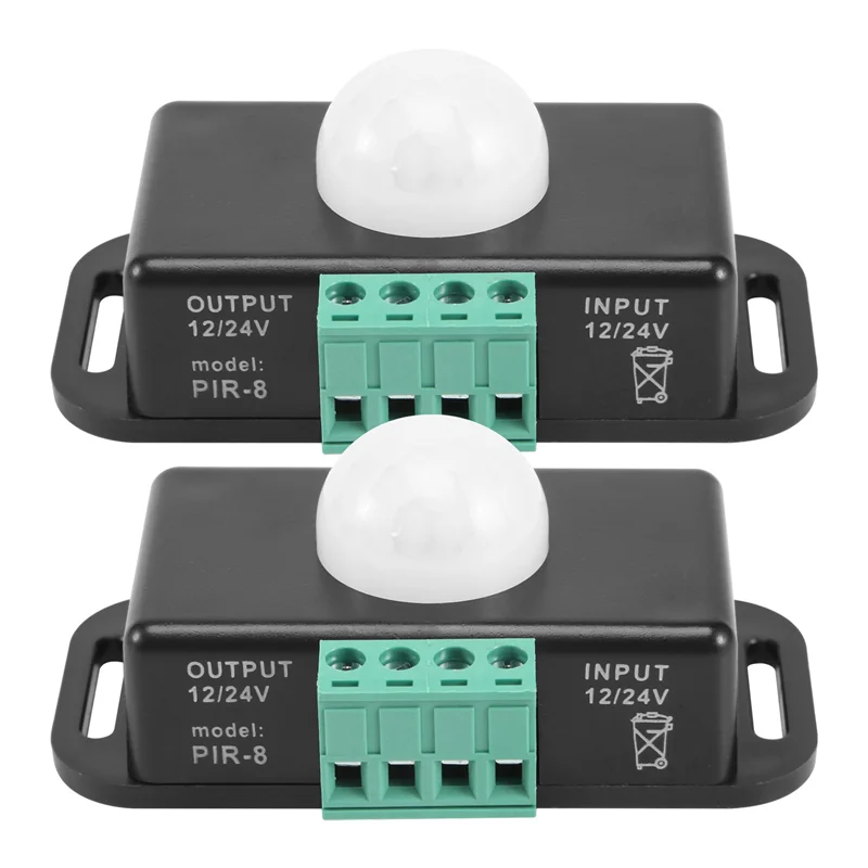 مفتاح مستشعر الحركة ABGR، وحدة تحكم بمستشعر PIR 12 فولت 24 فولت لشرائط LED المرنة، 4 عبوات