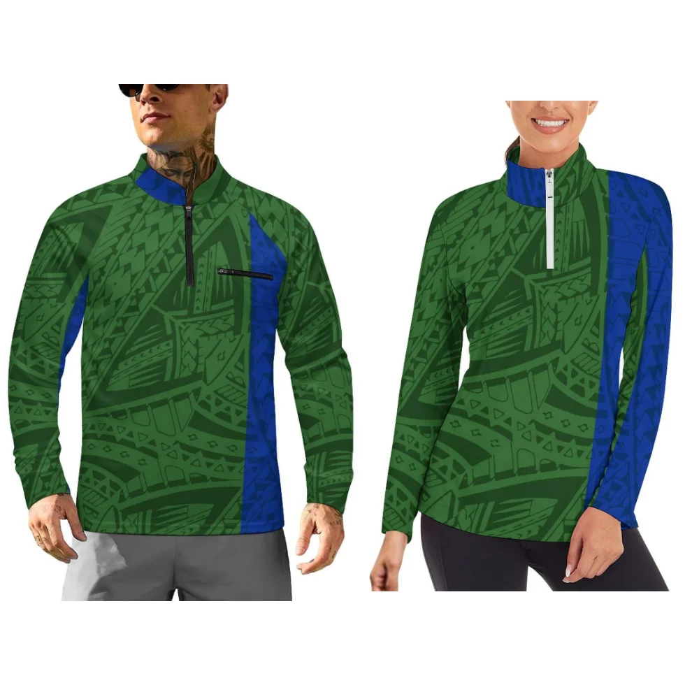 

Polynesian Printed Men'S And Women'S Long-Sleeved Sportswear For Autumn And Winter Can Be Customized With Patterns