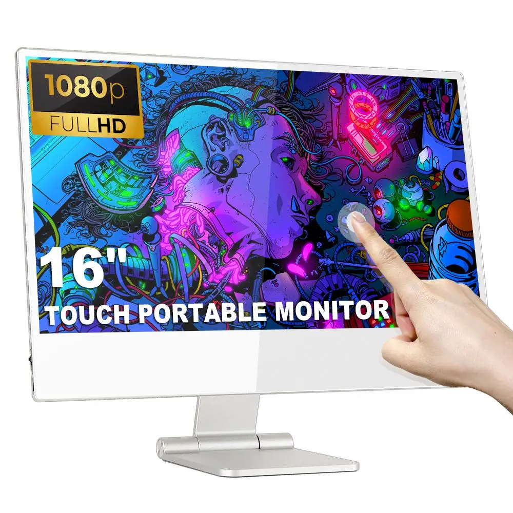 16 Inch 1080P Portable 180 Degree Magnetic Stand Adjustable Ultra-Slim Lightweight IPS Extend Travel Screen Monitor for Laptop
