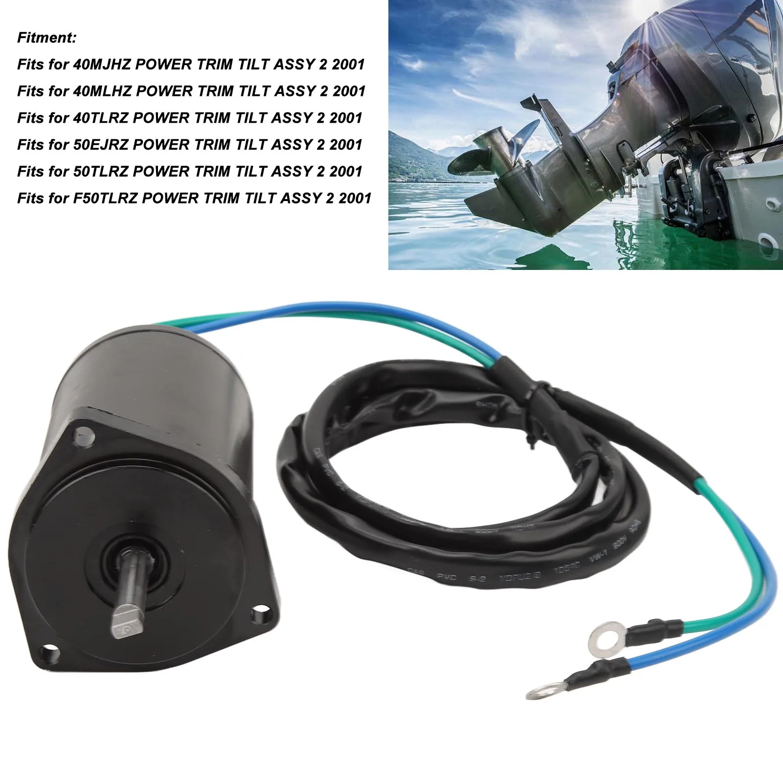 

69W 43880 00 00 Power Tilt Trim Motor 62Y 43880 02 00 Electrical Boat Trim Tilt Motor for 40MJHZ 40MLHZ 40TLRZ 50EJRZ 50TLRZ