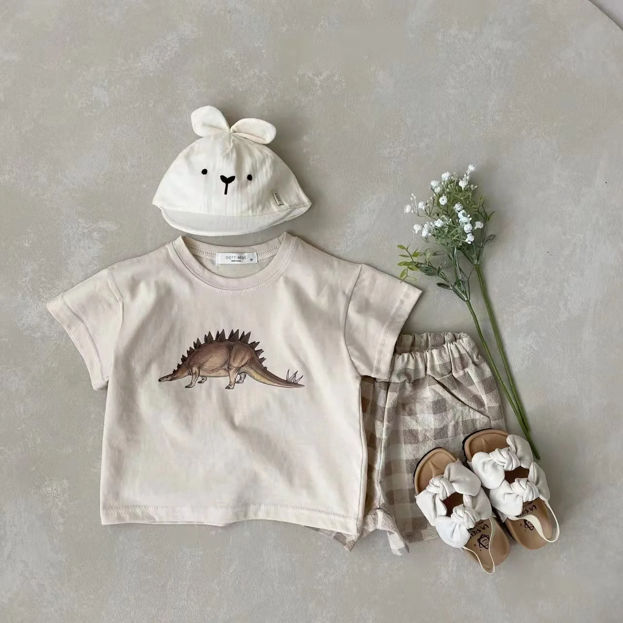 Children Clothing Spring &Summer New Kids Cute Dinosaur T-shirt for Toddler Boys&Girls Pure Short Sleeved Top for Newborn Baby