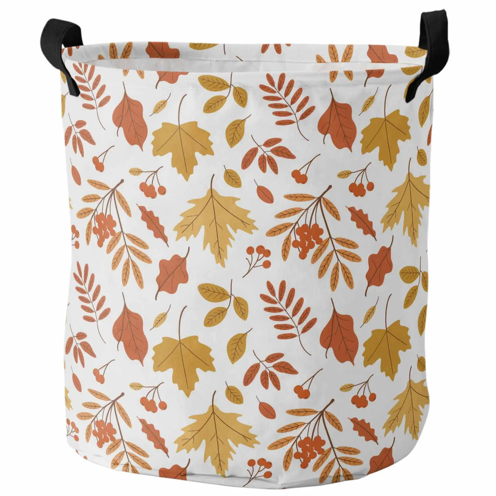 

Retro Autumn Maple Leaves Foldable Dirty Laundry Basket Kid's Toy Organizer Waterproof Storage Baskets