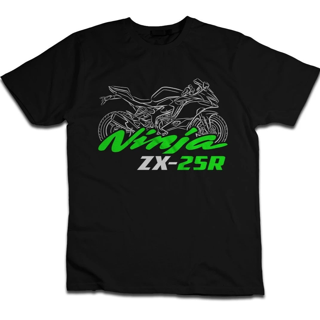 Модели 2020-2025, японская мотоциклетная футболка Ninja ZX-25R, 100% хлопок, с круглым вырезом и коротким рукавом, летняя повседневная мужская футболка, уличная одежда