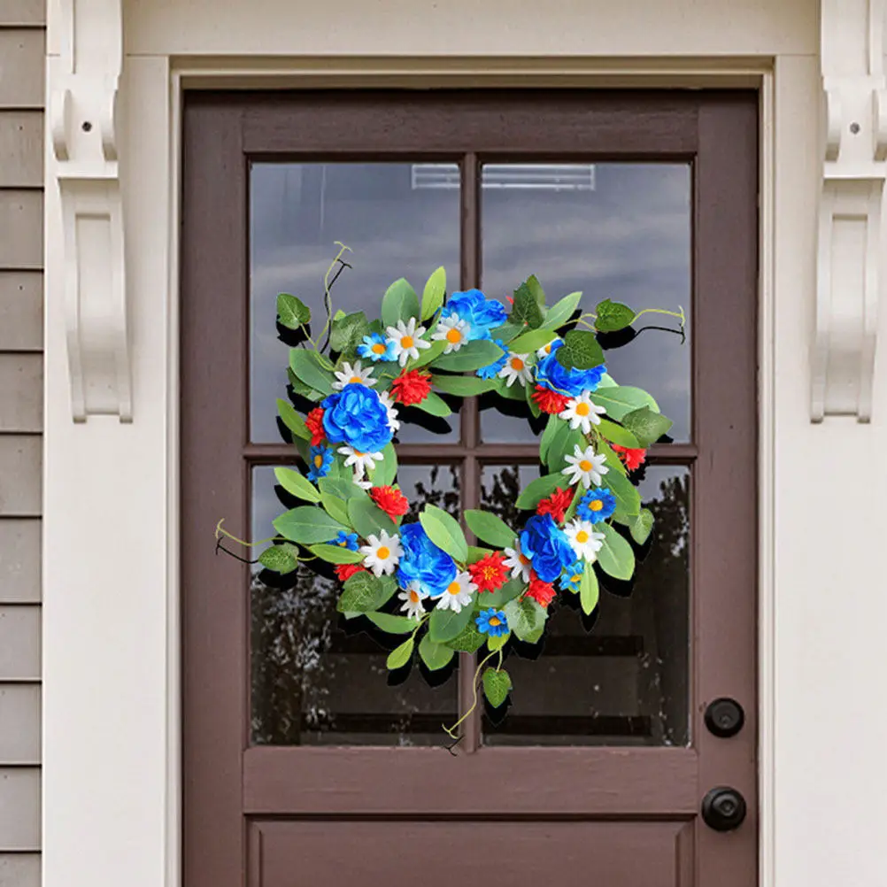 

Lifelike Daisy Wreath Artificial Floral Garland Front Door Decor Stable Materials Easter Decoration Spring Wreath