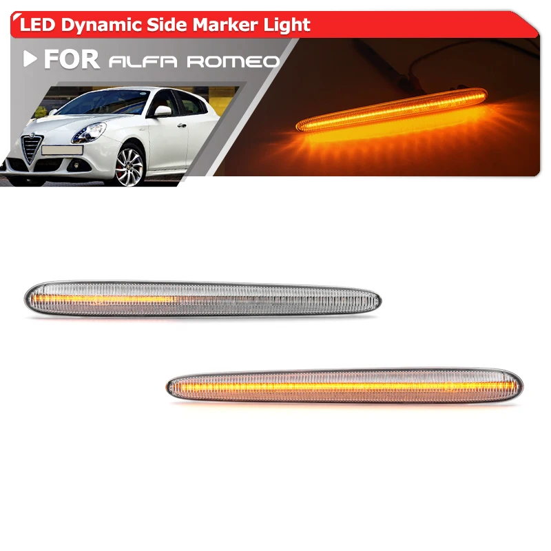 2x For Alfa Romeo Giulietta 940 Juliet Veloce Ti Sprint Dynamic Led Side Marker Lights Arrow Turn Signal Blinker Indicator Lamps