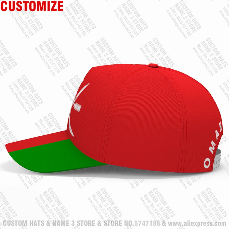 Oman Baseball Cap 3D Free Custom Name Team Logo Om Hat Omn Country Travel Sultanate Nation Islam Arabic Omani Flag Arab Headgear