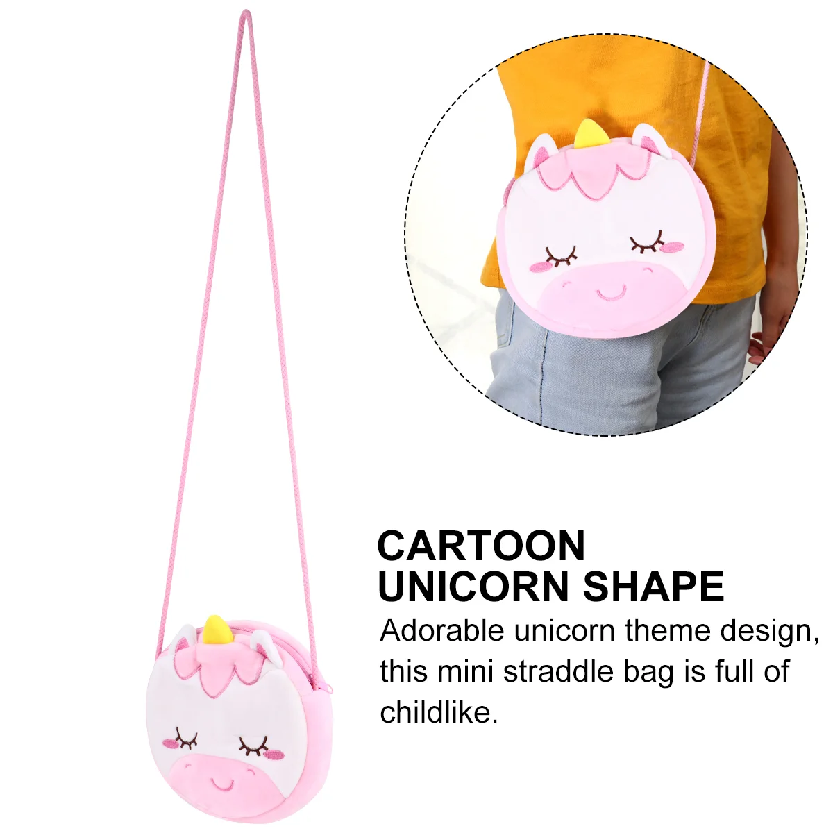 Tas selempang Unicorn, tas selempang cantik untuk anak-anak bentuk Chic trendi kartun Mini portabel