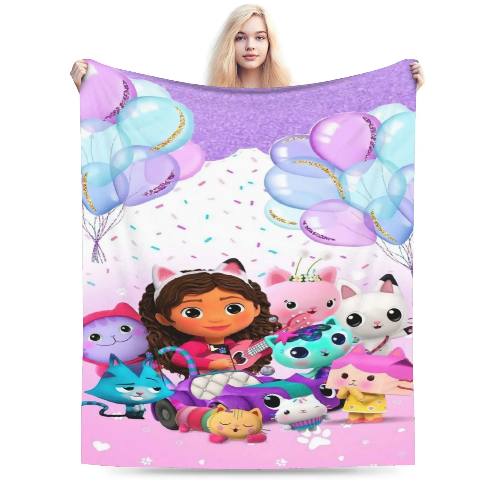 Super Soft Blanket Students Airplane Travel Gabbysed dollhouses Throw Blanket  Flannel Bedspread For Home Decor Fluffy Sofa Bed