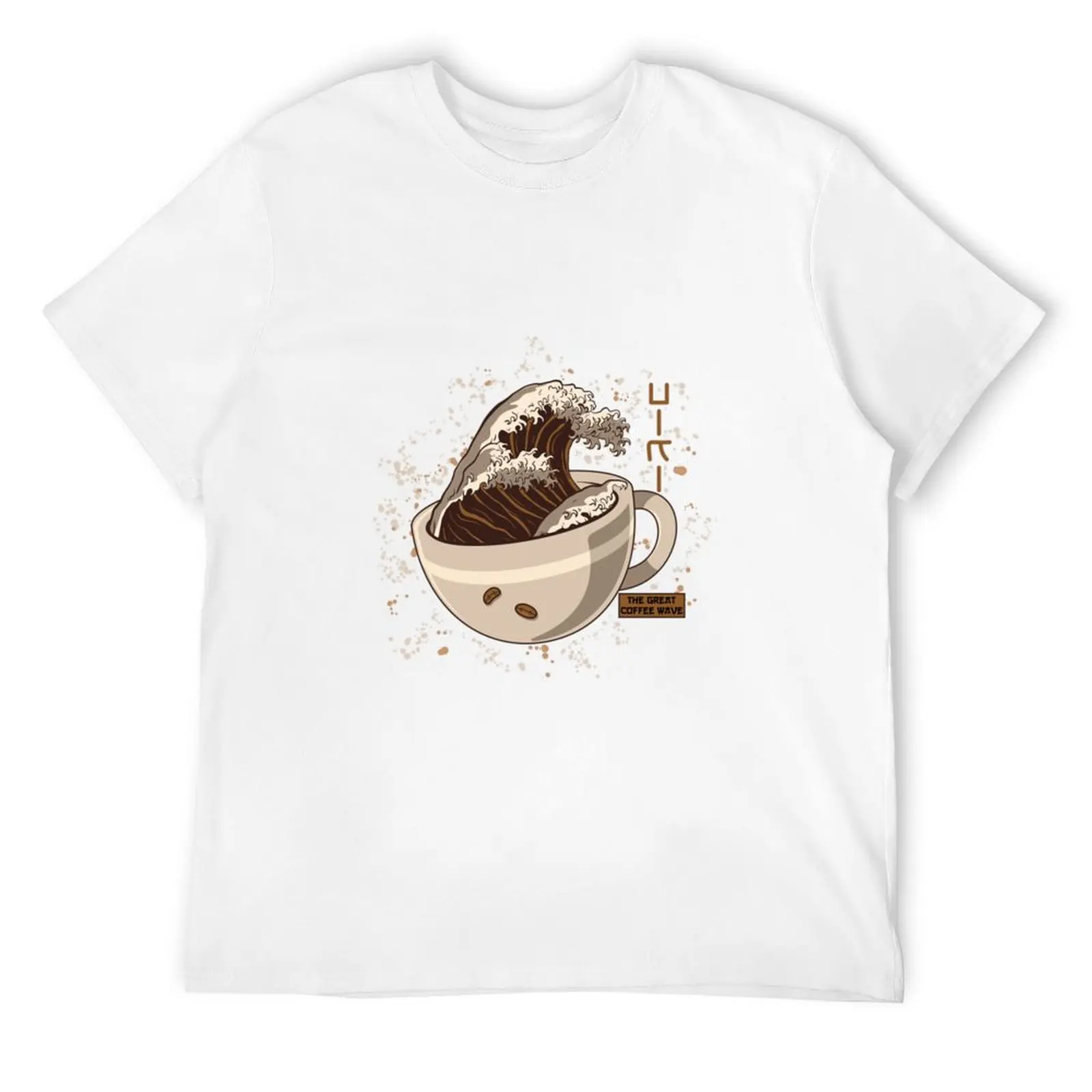 Great Wave T-ShirtThe Great Wave Kanagawa Coffee In Cup T-Shirt custom t shirt customizeds vintage mens champion t shirts