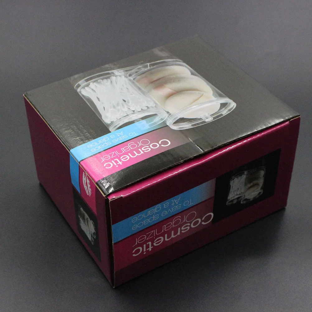 

Double Hole Cotton Swab Box Transparent Acrylic Large Capacity Makeup Organizer Portable Travel Storage Holder