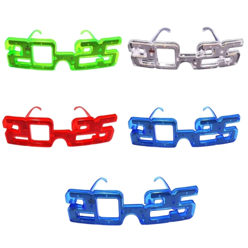 Light up Glasses 2025 New Year Party Eyeglasses Graduation Eyeglasses 3 Modes LED Light Up Glasses for Student Kid Adult